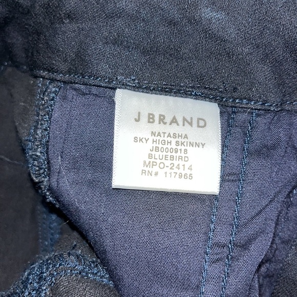 J Brand Natasha Sky High Skinny Button Fly Jean Bluebird Deep Indigo 23 - Picture 10 of 11